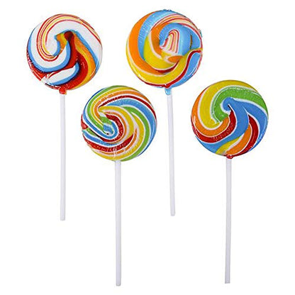 Rainbow Swirl Lollipop, Mixed Fruit Flavor, Individually Wrapped, 2.5" Inch Sucker