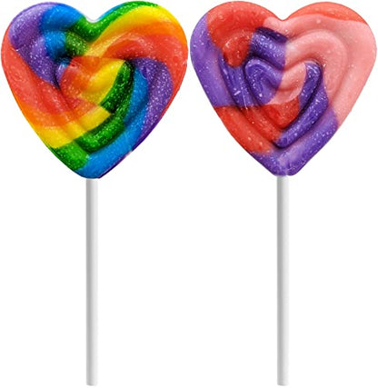 Assorted Rainbow Swirl Shaped Lollipops, Mixed Fruit Flavor, 12-Pack