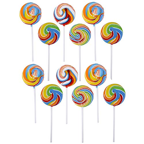 Rainbow Swirl Lollipop, Mixed Fruit Flavor, Individually Wrapped, 2.5" Inch Sucker