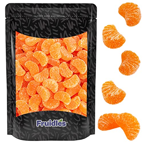 Orange Gummi Slices Candy, Delicious Sugar Coated Fruit Flavors Gummies