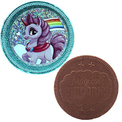 Rainbow Unicorn Milk Chocolate Coins With Stickers