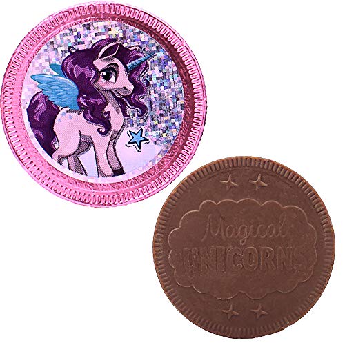 Rainbow Unicorn Milk Chocolate Coins With Stickers